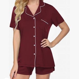 Ekouaer Short Sleeve Sleepwear Button Down Pjs Shorts Set